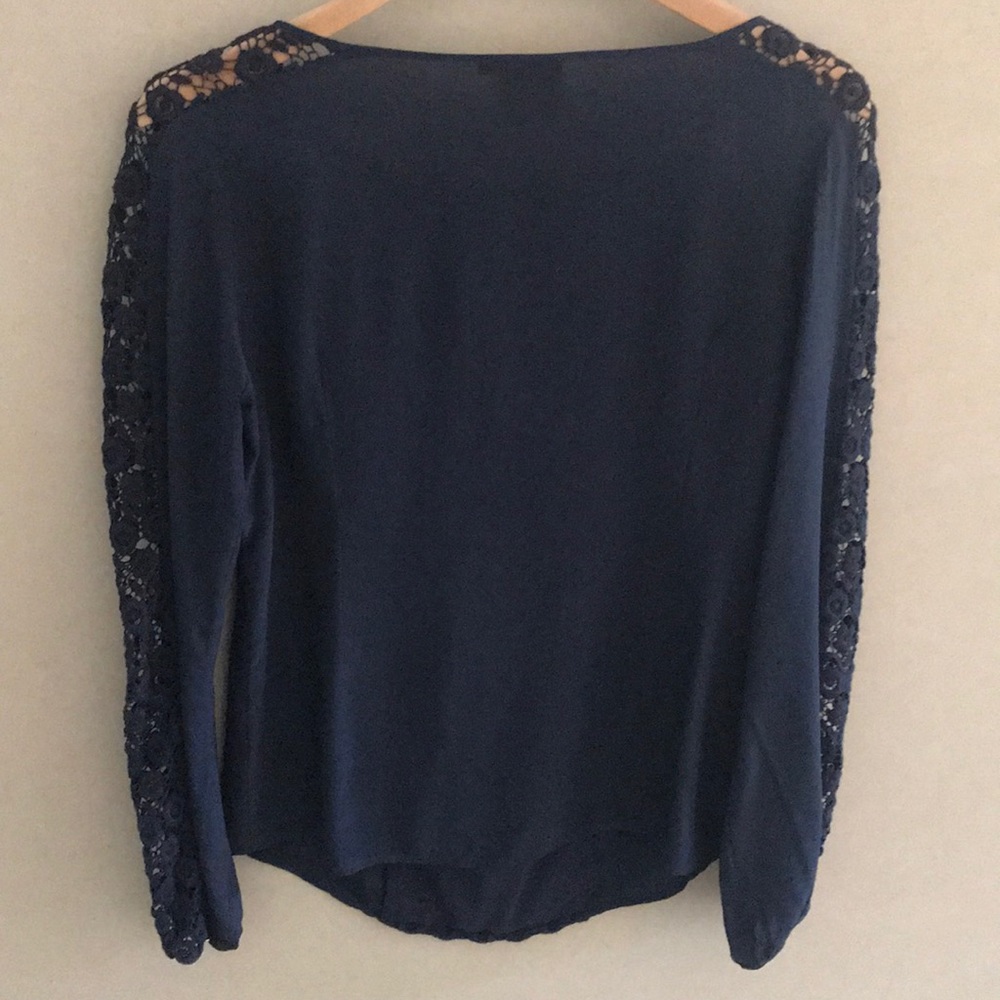 Tory Burch silk navy blue tunic size 6 or M - Picture 2 of 6